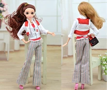 Doll Accessory Winter Wear Suit Set Sport Coat Waistcoat Bag Pants Bag Accessories Clothes For Barbie Doll Toys Kids Gift