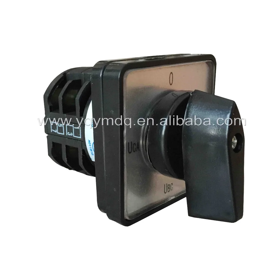 

Rotary switch 4 position LW8-10YH2/2 universal switch 10A 2 poles voltage convert black rotary changeover switch silver contact