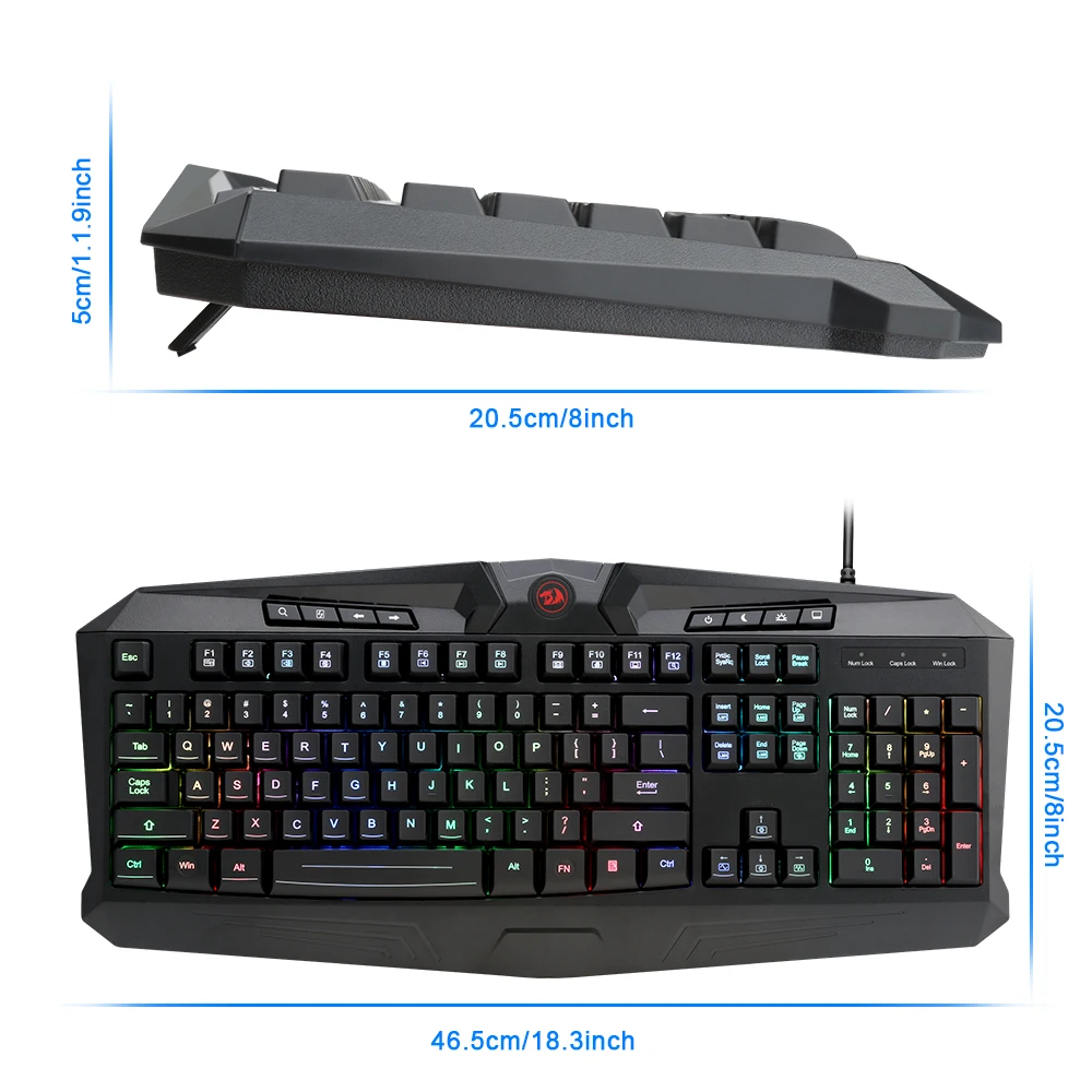 Redragon S101 BA 1 USB игровая RGB клавиатура Коврик для мыши наушники combos 104 ключа 3200 DPI 5