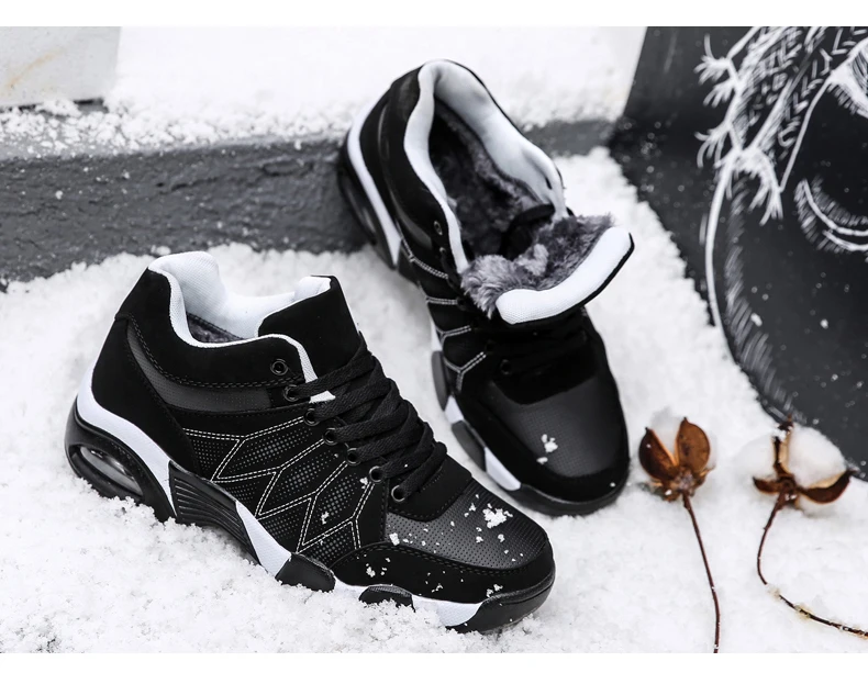 Горячая Распродажа, зимняя теплая плюшевая спортивная обувь для мужчин, амортизирующие высокие кроссовки на воздушной подушке, уличные кроссовки для бега, износостойкая Молодежная Спортивная обувь