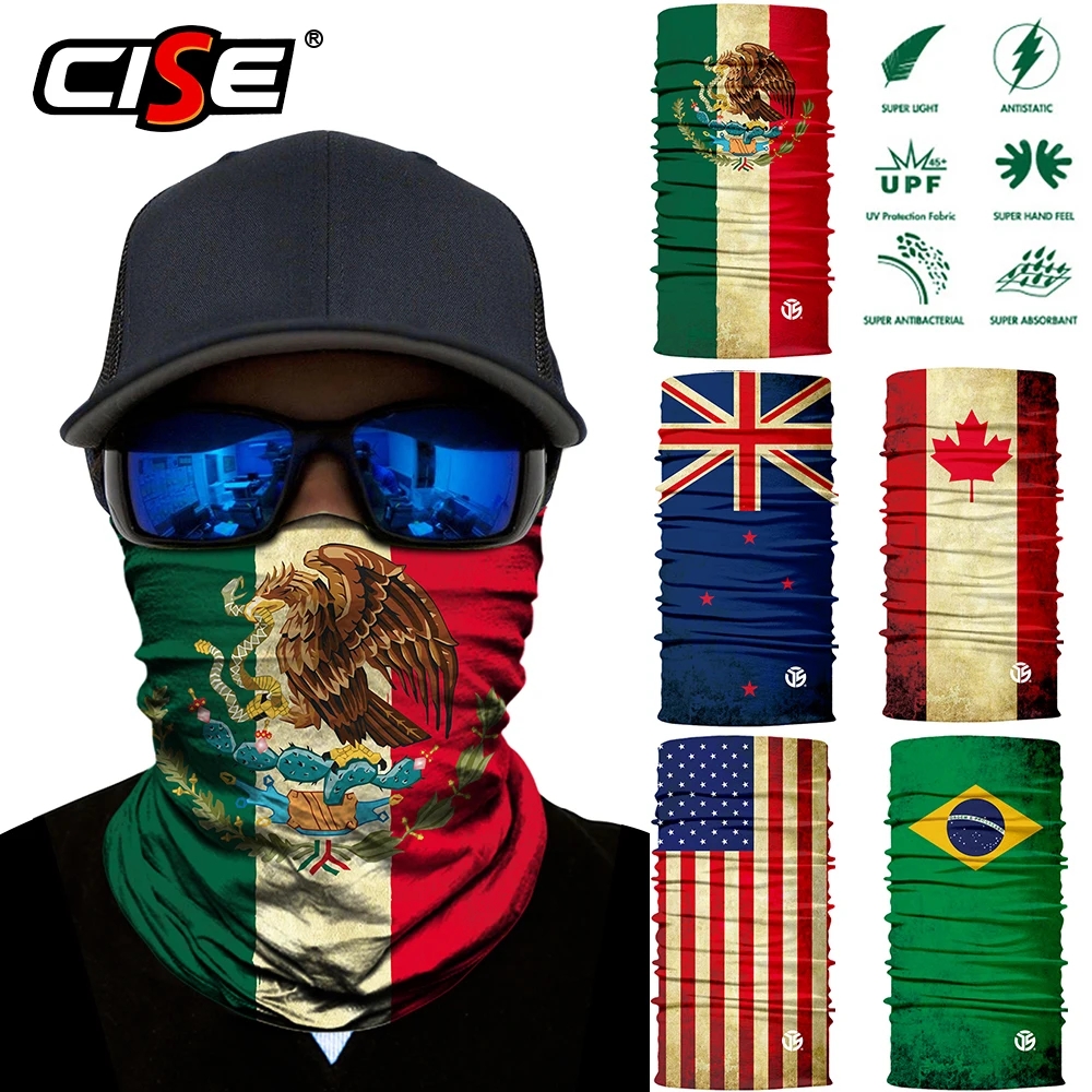 العلم الوطني سلس ماجيك قناع وجه بالاكلافا دراجة نارية التزلج ركوب وشاح الرقبة درع المضادة للأشعة فوق البنفسجية الرجال الشمس دفئا القبعات