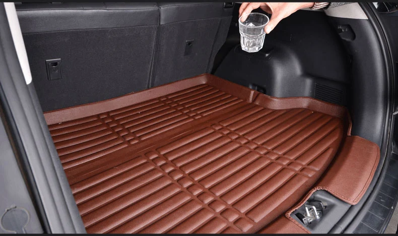 Lsrtw2017 волоконно-кожаный коврик для багажника автомобиля для hyundai Santa Fe 2013 грузового лайнера салонные аксессуары