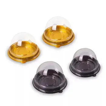 

100pcs=50sets Mini Size Clear Plastic cake Boxes Wedding Party Cake Container Baby Shower Candy Boxes Gift Box Decor Supplies