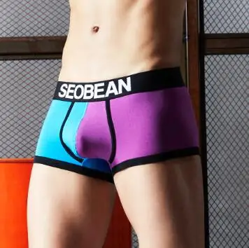 Новое Мужское нижнее белье seobean, модные мужские хлопковые трусы с низкой талией, сексуальные сумки - Цвет: A