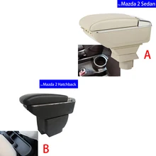 Leather Car Interior Parts Center Console Armrest Box for Mazda 2 2007 2008 2009 2010 2011 2012 2013 Armrests with USB