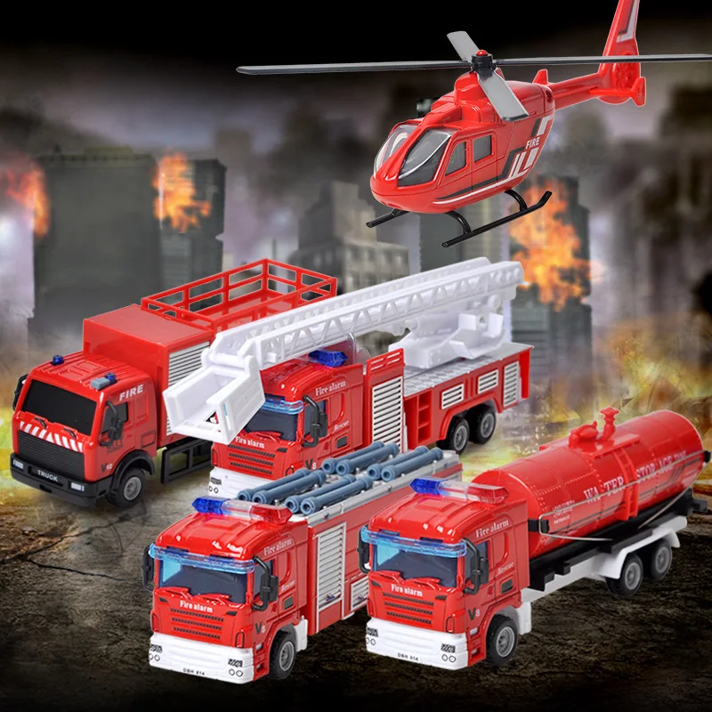 

Fashion Toy Car Sliding Alloy Municipal Engineering Vehicle Model Fire Truck Model Excavator Garbage Truck Toy Children's Gift