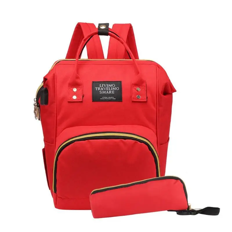 2019 сумка для детских подгузников с интерфейсом USB Большая емкость Водонепроницаемый Набор сумок для подгузников Мумия дорожный рюкзак для