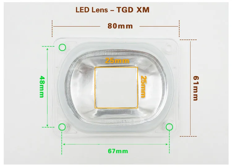 1 светодио дный компл.. полный спектр COB Светодиодная лампа для выращивания света чип + объектив отражатель 50 Вт 30 Вт 20 Вт 110 V 220 V
