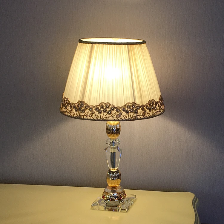 

Warm color table lamp. Warm and luxurious bedside lamp