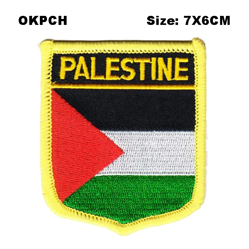 

Palestine Shield Shape Iron-on Flag Patch Embroidered Saw on Badges Patches for Clothing PT0027-S