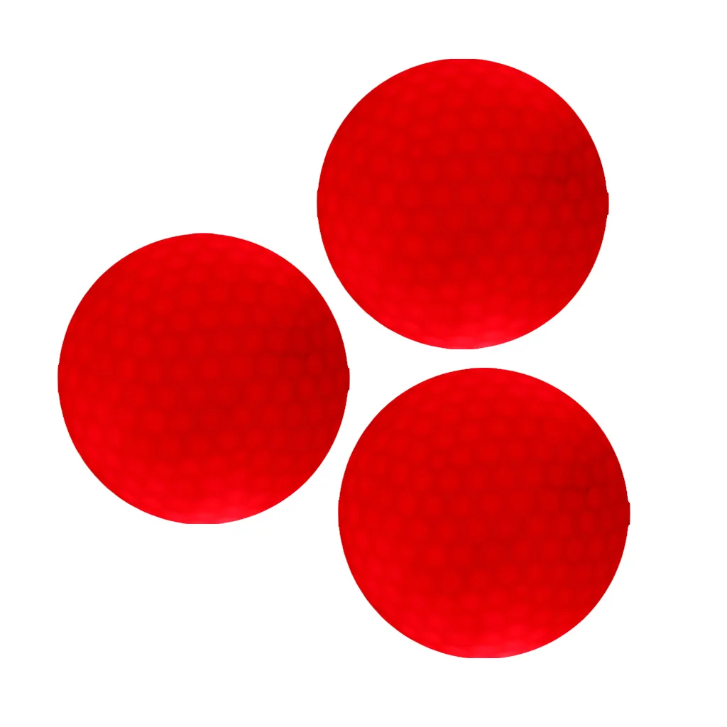 3 Pieces Glow In Dark Red LED Light Up Golf Ball Official Size Weight
