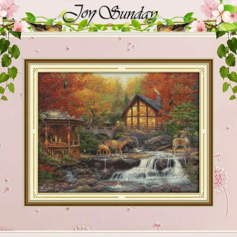 

Deer drinking Patterns Counted Cross Stitch 11CT 14CT Cross Stitch Set Wholesale Cross-stitch Kit Embroidery Needlework