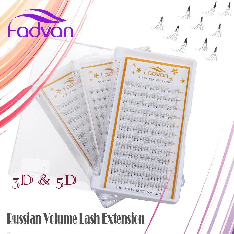 

5D Volume Lashes C D Curl Blooming Eyelash Extension Fadvan Quality Synthetic Mink Individual Makeup Eyelashes 12rows/Tray