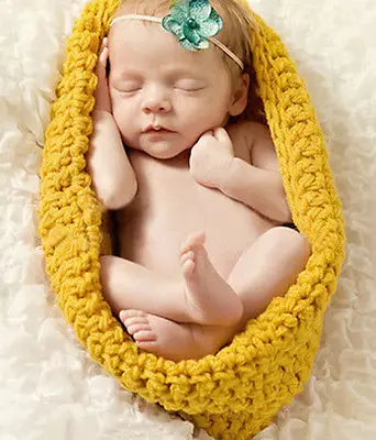 Новый новорожденный ребенок вязание крючком Кокон Pod фотография фотореквизит, костюм