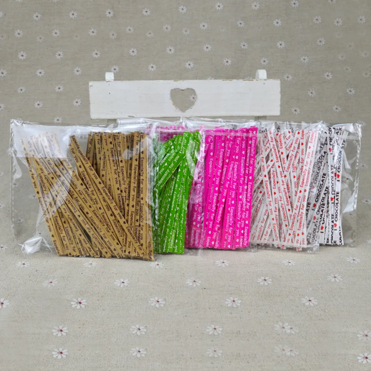 

500Pcs/5 pack,Letters cures the packing wire,Tie wire,Metal rope,For cake pops sealing lollipop pack,Multicolor optional