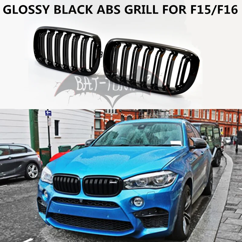Решетка ABS с 2 плавниками для BMW F15 F16 X5 X6 передняя решетка глянцевая черная матовая черная M Цвет передний бампер решетка для почек X5M X6M