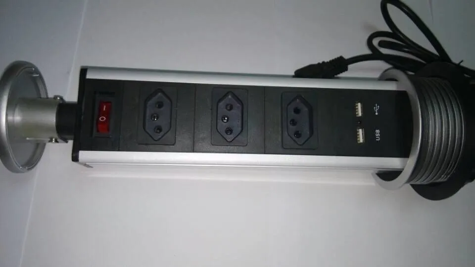 Бразильский Стандартный вынимающийся разъем/кухонная розетка с зарядкой USB для телефона компьютера настольной зарядки, можно добавить HDMI/VGA/NET