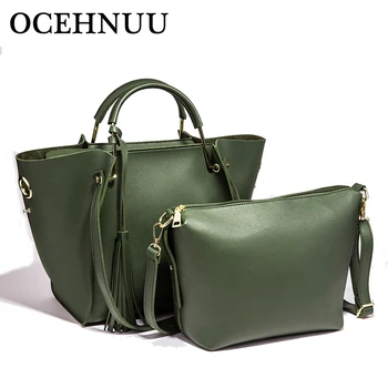 

OCEHNUU Luxury Women Leather Handbags Set Purses High Quality Fashion Ladies Handbags Women Shoulder Bags Crossbody 2018 Zipper
