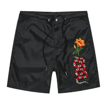 VanMe Neue Neuheit hochwertige 2017 Männer Bequeme Gestickten Roten Schlange Skateboard Straße Baumwolle Strand Board Shorts M-3XL # C21