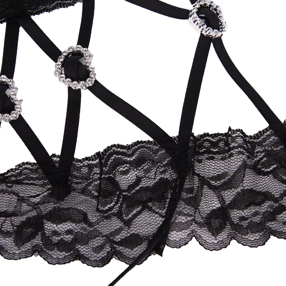 1Pcs Women Sexy Lingerie Black G String Lace Floral Sling Nightwear Underwear Sleepwear Teddies Bodysuits Wholesale