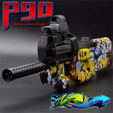 Graffiti Edition P90 Electric Toy Gun Paintball Live CS Assault Snipe Weapon Soft Water Bullet Bursts Gun Outdoors Toy abbyfrank graffiti edition p90 electric toy gun paintball live cs assault snipe weapon soft water bullet bursts gun outdoors toy