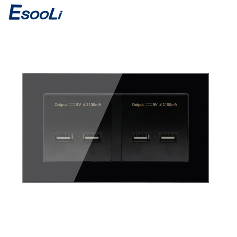 Esooli настенная розетка 4 USB умный индукционный зарядный порт для мобильного 5V 4.2A