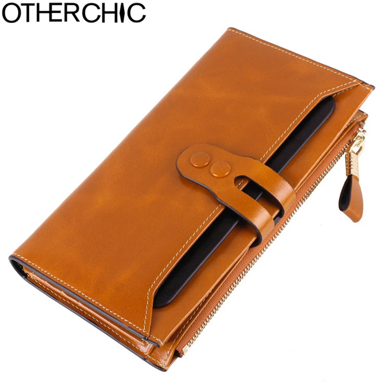 

OTHERCHIC Leather Wallet Women Wallets Cow Leather Clutch Zipper Coin Purse Card Holder Genuine Leather Wallet Purses 17Y04-26