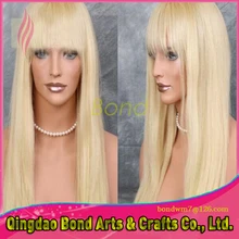 Fashion #613 human hair full lace wig with bangs glueless lace front wigs natural hair line 8~26 inch