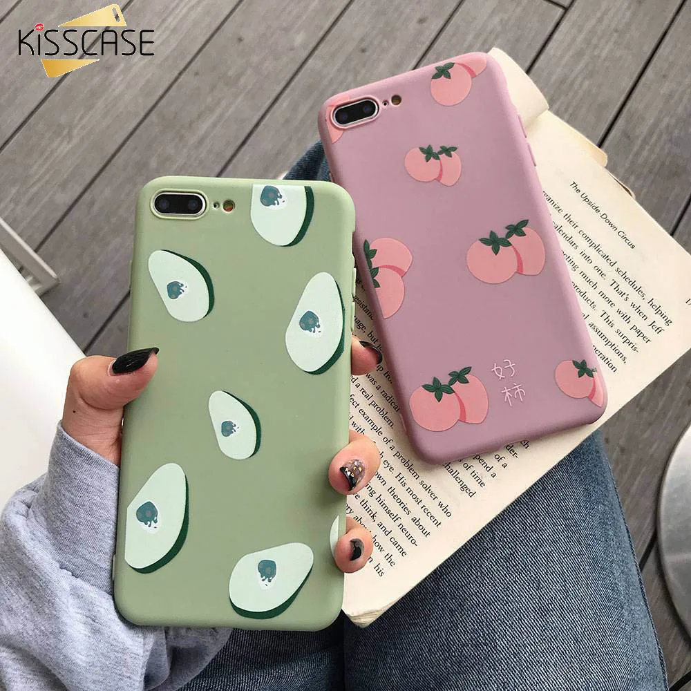 

KISSCASE Soft TPU Case For iPhone 7 8 6S 6 Plus Cover Fruit Case For iPhone XR XS MAX X 5 5S SE Fundas Cover Cases Capinhas Capa