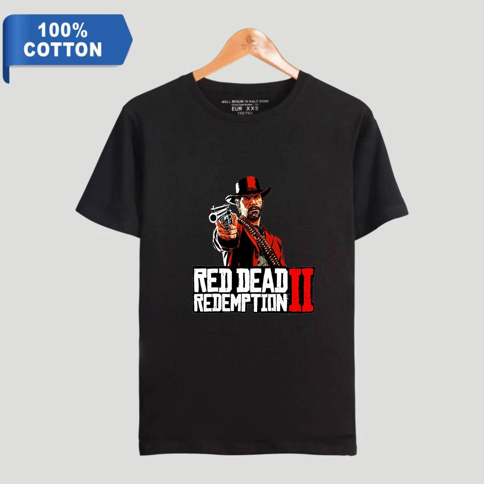 LUCKYFRIDAYF 2018 модные красные изображения из фильма Red Dead Redemption 2 K Pop Футболка 100% хлопок