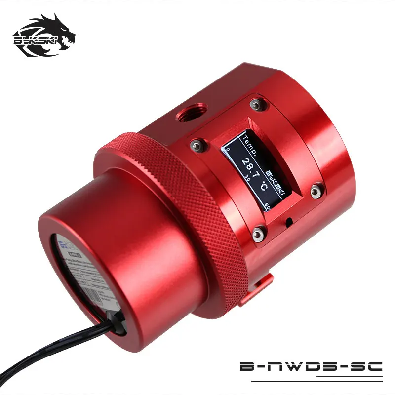 

Bykski B-NWD5-SC Water Cooling Pump with Temperature Sensor Display D5 MCP655 1100L/1500 3.8M Red