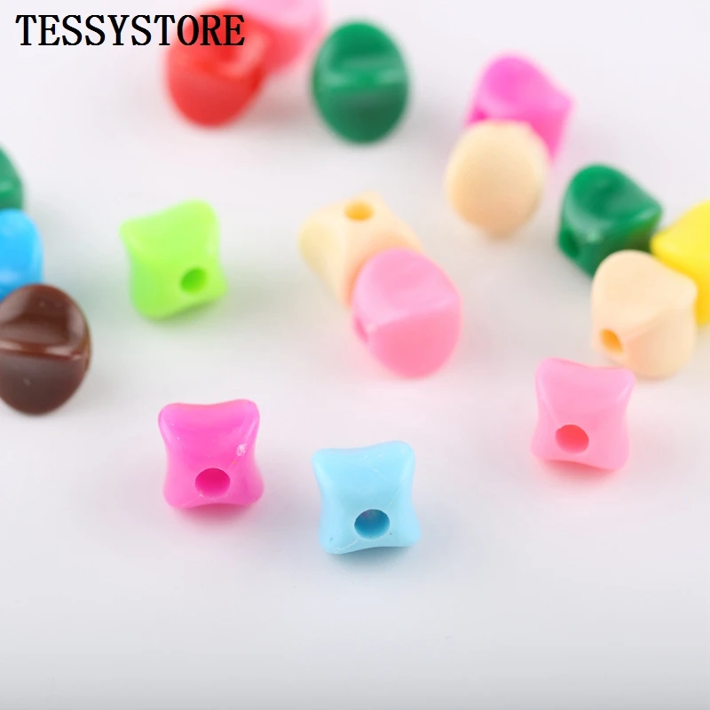 40pcs 10mm Solid Color Four-pointed Star Beads Colored Plastic Spacer For Jewelry Making Bracelet Handmade DIY Accessories | Украшения и