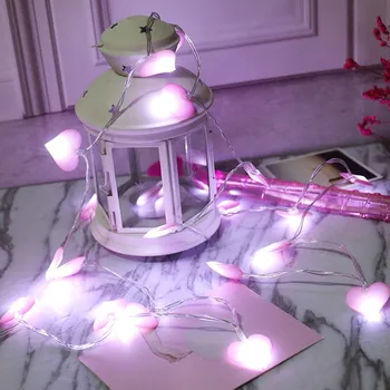 

Hot 3 M 20LED Fabric hear shape string lights christmas lights outdoor battery power home decor wedding decoration