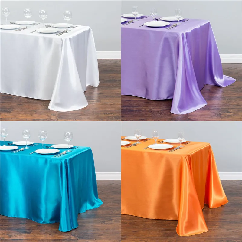 

Rectangular Hotel Satin Table Cloth Tablecloths Table Cover Table Topper Table Overlay For Wedding Party Banquet Decoration