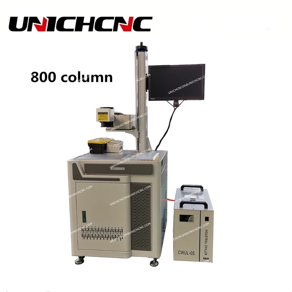 UNICHCNC 355nm JPT Ультрафиолетовый волоконный лазерная маркировочная машина 3 Вт/5 W УФ волоконная машина