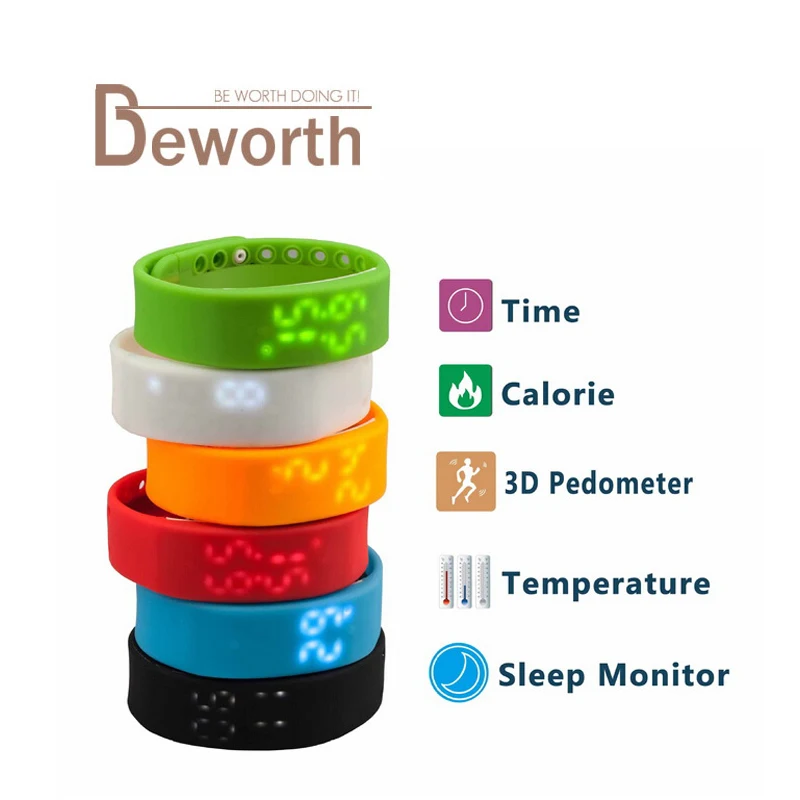 Smart Band Bluetooth W2 USB Sports Bracelet Activity Monitor Calories 3D Pedometer Wristband Smartband Time Display