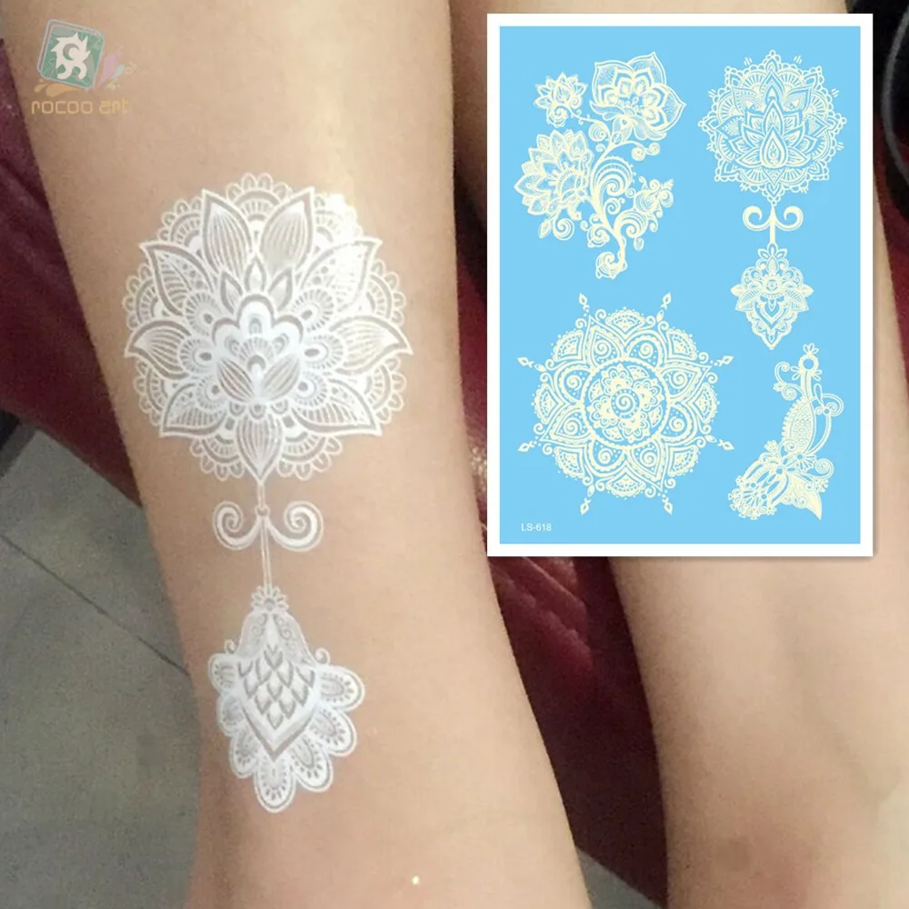 LS618/ Lady New Lace Black Henna Temporary Tattoo Sticker Totem Butterfly Sun Designs Brand Body Art for Women Tatuagem