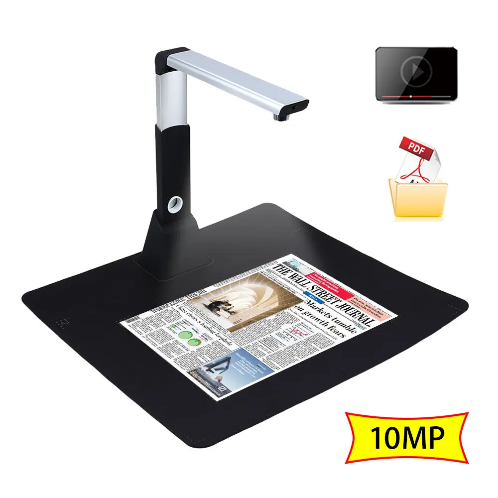H1000 HD 10MP A3 Doc Scanner USB Interface OCR High Speed Portable Document Scanner 3672x2856 HD