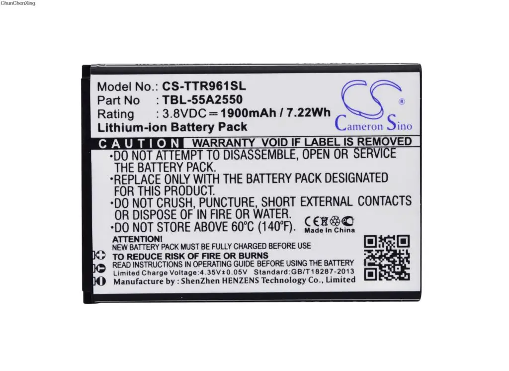

Cameron Sino 1900mAh Battery TBL-55A2550 for TP-Link M7350, TL-TR961