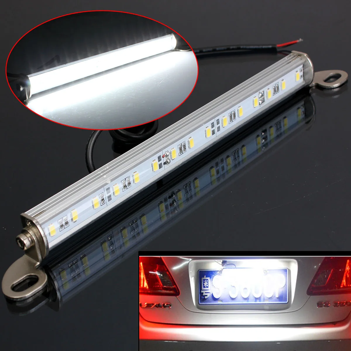 Buy 12V 24CM Universal 15 SMD White Car LED License Plate Light Bolt Car