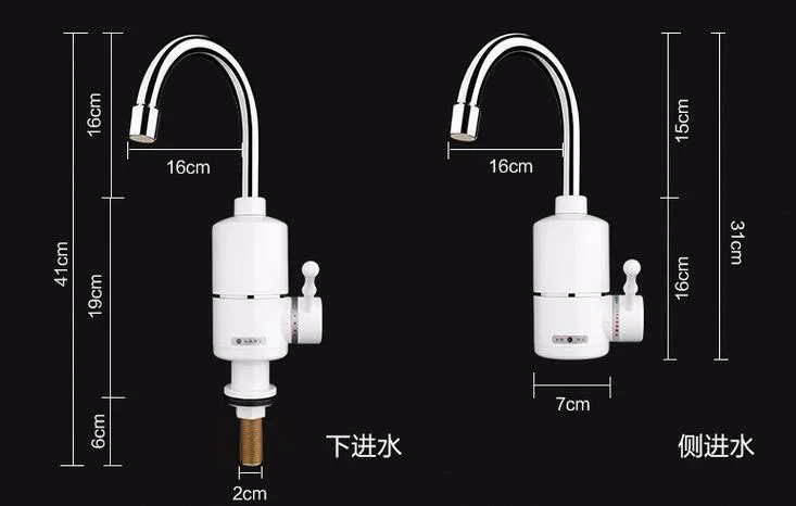 220 В 3000 Вт tankless мгновенный Электрический водонагреватель хромированный кран