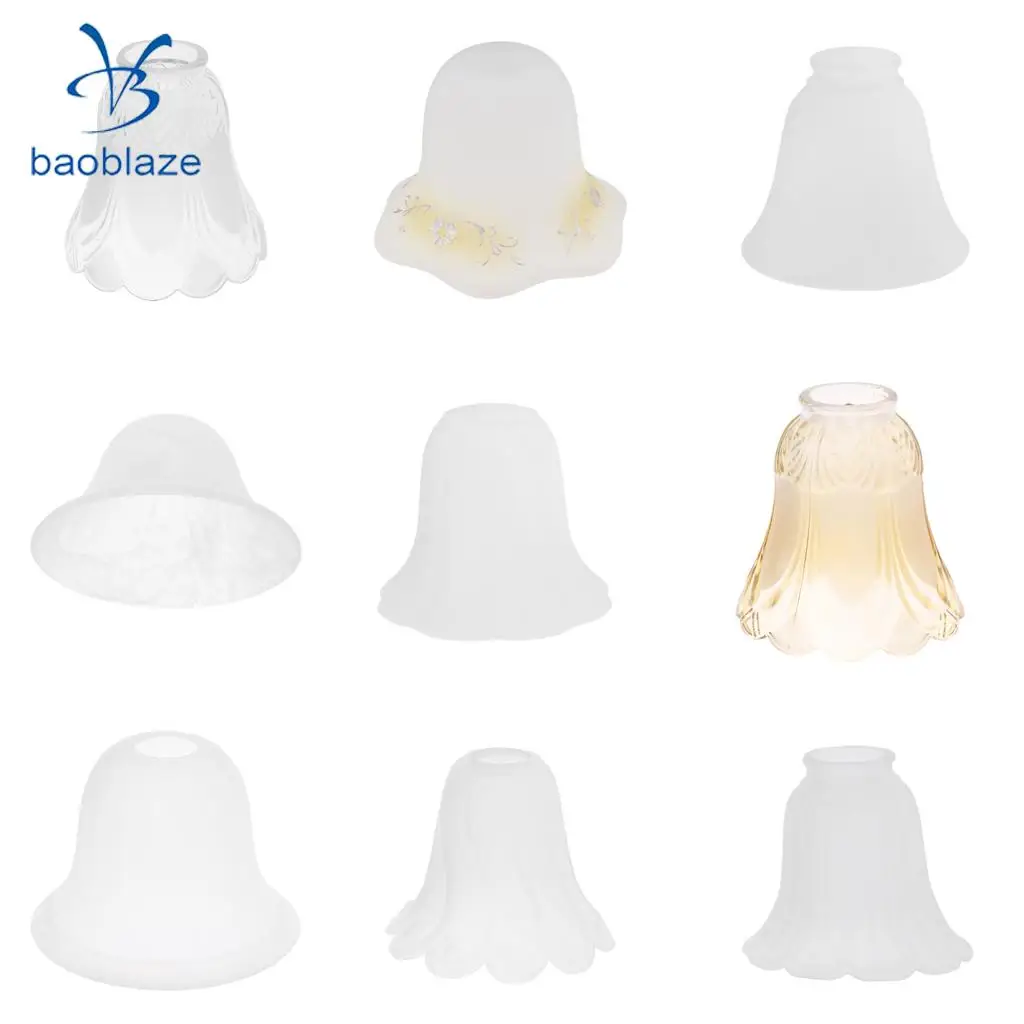 Replacement Ceiling Fan Vanity Chandelier Frosted And Clear Glass Shade #1