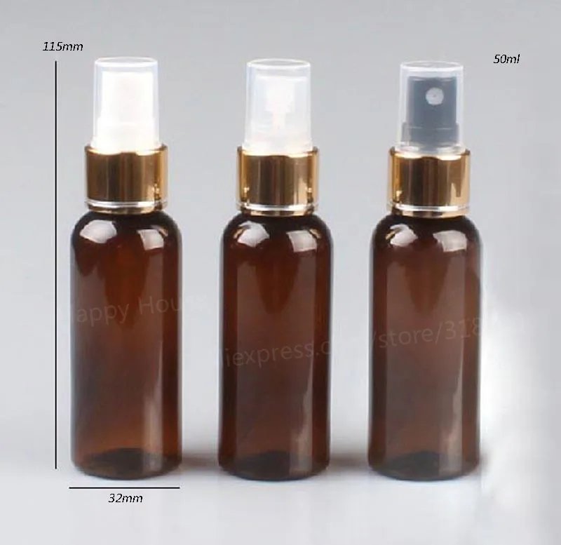 

30 x 50ml Amber Brown Travel Plastic Perfume Bottle 50cc Mist Sprayer Plastic Atomizer