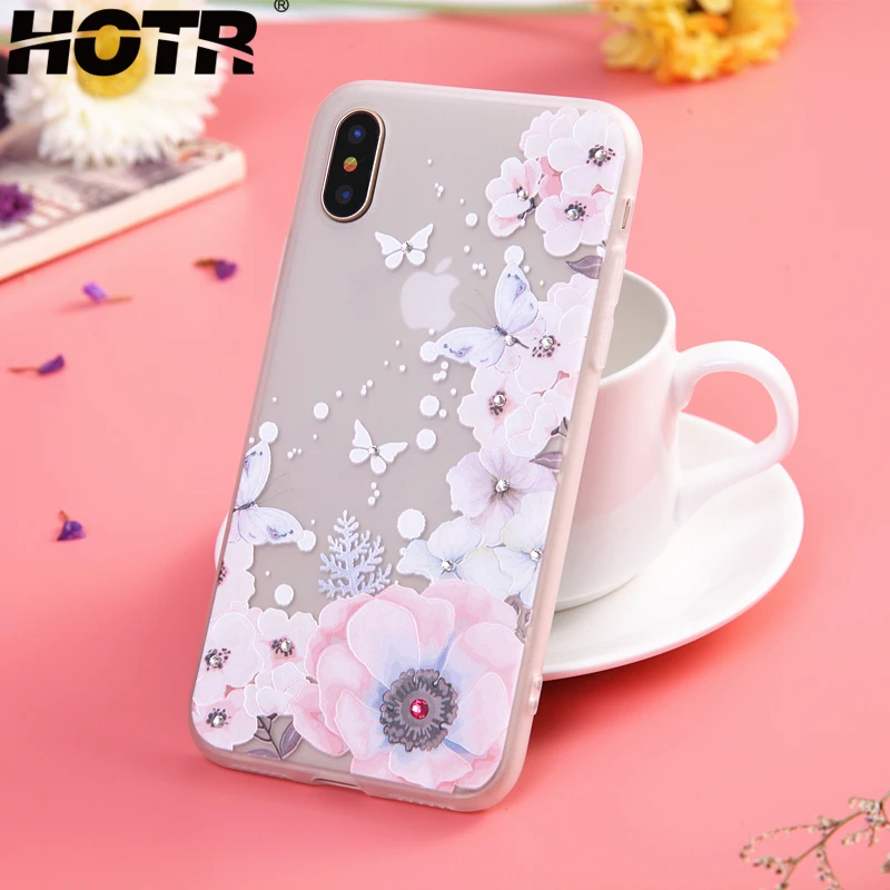 

For iphone X Case Cover Luxury Diamond Case For iphone X Soft TPU Case Bag Transparent Clear Cover Phone Shell for Apple X 10