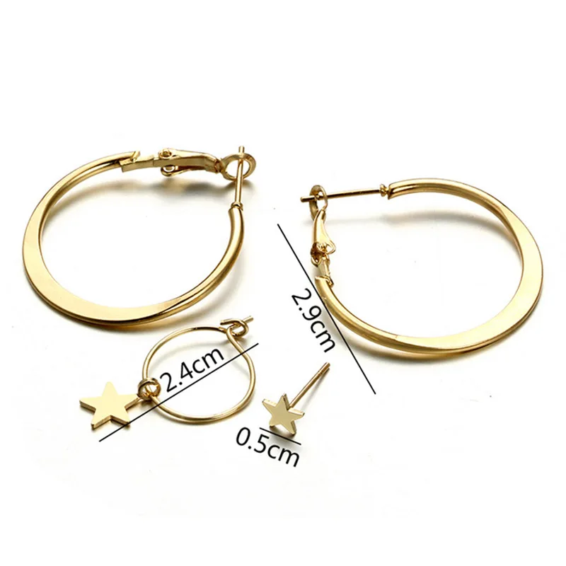 4PCS-SET-New-Fashion-Earrings-Set-Geometric-Round-Circle-Star-Pentagram-Women-Earrings-Personality-Simple-Jewelry (1)