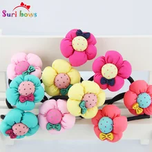 

5 pairs/lot kids girl elastic hair bands floral pattern baby hair tie hair rope elastic hairband gum kids hair accessories FS037