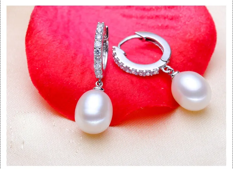 YIKALAISI натуральный пресноводный жемчуг серьги гвоздики 925 пробы серебряные ювелирные изделия 8-9 мм 3 цвета для женщин лучшие подарки