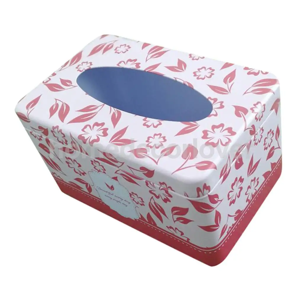 Tissue Box Cover Napkin Holder Car Paper Storage Container Tin Case Kitchen