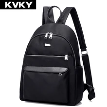 Kvky mujeres de nylon impermeable mochila cremallera mochila portátil femenina de color sólido bolsos de escuela de moda para adolescentes chica mochilas bolsa de viaje