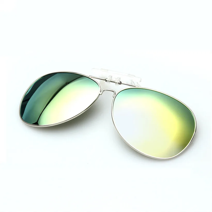 Oulylan, модные, брендовые, дизайнерские, поляризационные, на клипсах, солнцезащитные очки для мужчин и женщин, авиаторы, солнцезащитные очки, UV400, на клипсах, близорукость, очки для ночного вождения - Lenses Color: Green